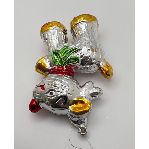 Vintage Shiny Standing Reindeer Christmas Tree Ornament Rudolph Red Nosed - Picture 5 of 8